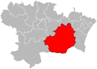 Situation of the canton of Les Corbières in the department of Aude