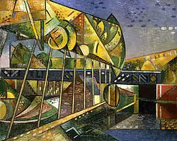 Auguste Herbin, 1911, Le pont de fer (Iron Bridge), oil on canvas, 63.5 x 80&nbsp;cm