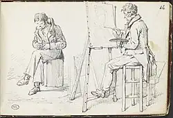 Un peintre et un jeune homme assis, Louvre Museum.