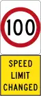 New 100&nbsp;km/h Speed Limit (used in South Australia)