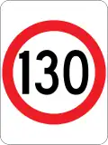 (R4-1) 130&nbsp;km/h Speed Limit (used in the Northern Territory)