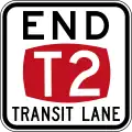 (R7-9-1) End of T2 Transit Lane
