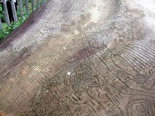 Patterns on ancient rocks in Sa Pa