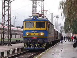 BDZ trains at Pernik railway station