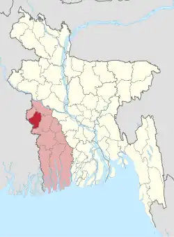 Location of Chuadanga District in Bangladesh
