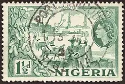 Depicting the groundnuts harvest, 1953