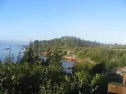 Mouth of the river and rest area from the bridge on Route 138