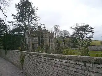 The stone facade of Holme Hall