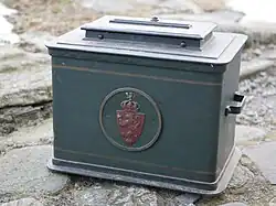 An old metal ballot box used in Norway