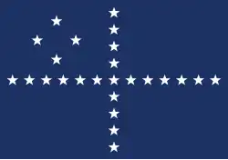 The flag of a Brazilian naval admiral