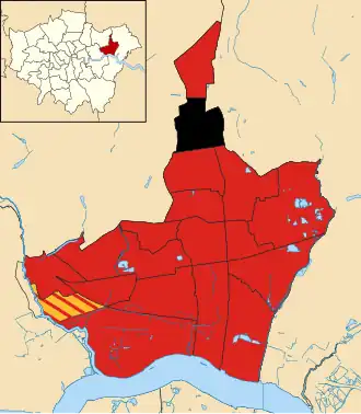 Barking and Dagenham 1990 results map