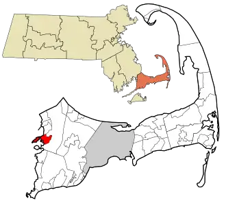 Location in Barnstable County and the state of Massachusetts.