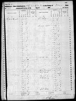 Baronne Street slave jails on the 1860 slave schedules, including enumeration of people incarcerated on the premises of R.H. Elam