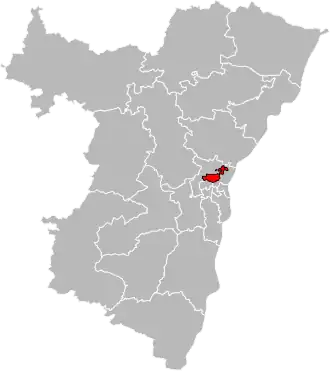 Situation of the canton of Schiltigheim in the department of Bas-Rhin