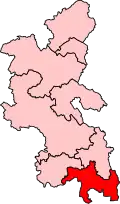 A medium constituency, located in the far south of the county.