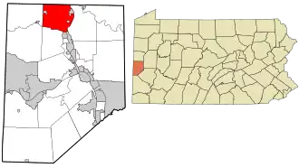 Location in Beaver County, Pennsylvania