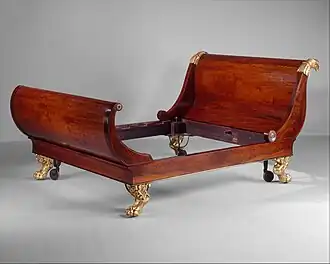 Bedstead (c. 1805/1808) by Charles-Honoré Lannuier, Classical galleries, Metropolitan Museum of Art, New York City