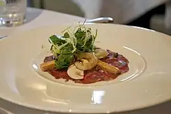 Beef carpaccio with toppings