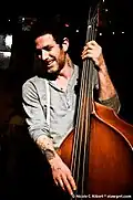 Ben Jacobs on bass at New World Brewery Ybor City, Tampa, Florida January 26, 2012