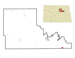 Location of Warwick, North Dakota