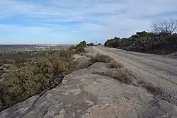 A photo of the scenic drive with the city of Big Spring in the background