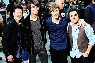From left to right: Logan Henderson, James Maslow, Kendall Schmidt and Carlos PenaVega (2010)