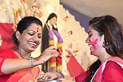 Shindur khela in Durga Puja at Kolkata