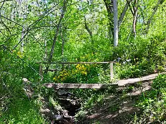 C trail uses a small bridge to cross