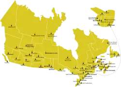 Jurisdiction of the diocese within Canada.
