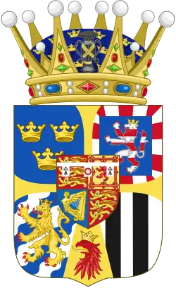 Arms of Queen Louise of Sweden as Crown Princess