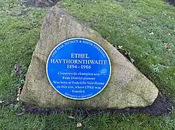 Blue plaque at grounds of old Endcliffe Vale House location