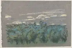 Blue Thicket, pastel on gray paper (18.6 x 27.8&nbsp;cm)