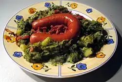 Dutch stamppot with rookworst