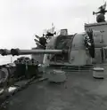Swedish 12&nbsp;cm akan m/50 bow-turret on Destroyer HSwMS Småland (J19) 1960's.