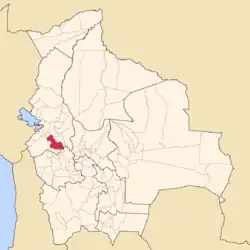 Location of Aroma Province within Bolivia