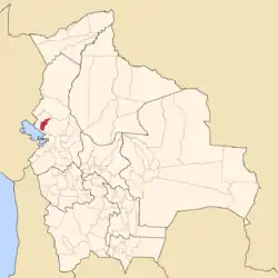 Location of Muñecas Province within Bolivia