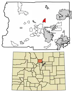 Location of the Altona CDP in Boulder County, Colorado
