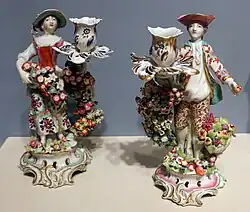 Pair of "shepherd" candlesticks, 1765-70