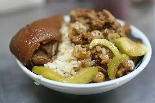 Braised pork rice from Taichung, with bitter melon