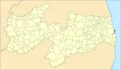 Location of Cabedelo in the state of Paraíba