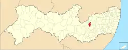 Location of Sanharó in Pernambuco