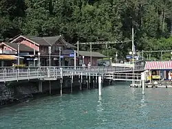 The station building seen from the ferry pier.