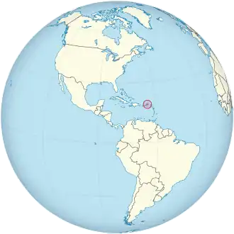 Location of British Virgin Islands (circled in red)