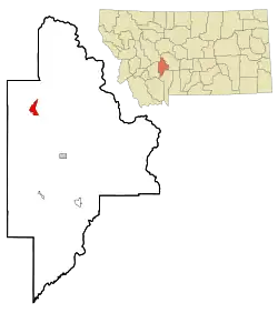 Location of Winston, Montana
