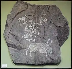 Animal hunting, 3000 BCE, Arkhangai Province, Mongolia. National Museum of the Altai Republic