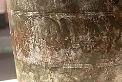 Vessel painting on the bucket