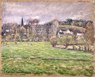 A view of Bazincourt by Camille Pissarro