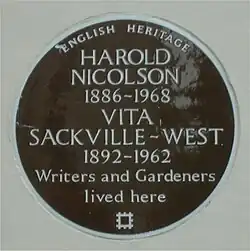 Plaque to Vita Sackville-West and Harold Nicolson