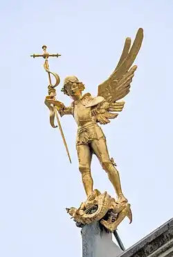 Statue of Saint Michael slaying the dragon