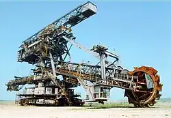 Bucket wheel on a bucket-wheel excavator